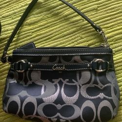 New Wristlet Purse . Navy And Silver 