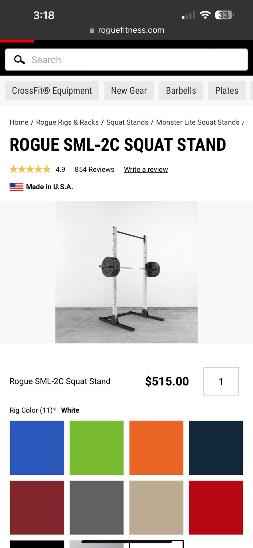 Rogue fitness half Rack