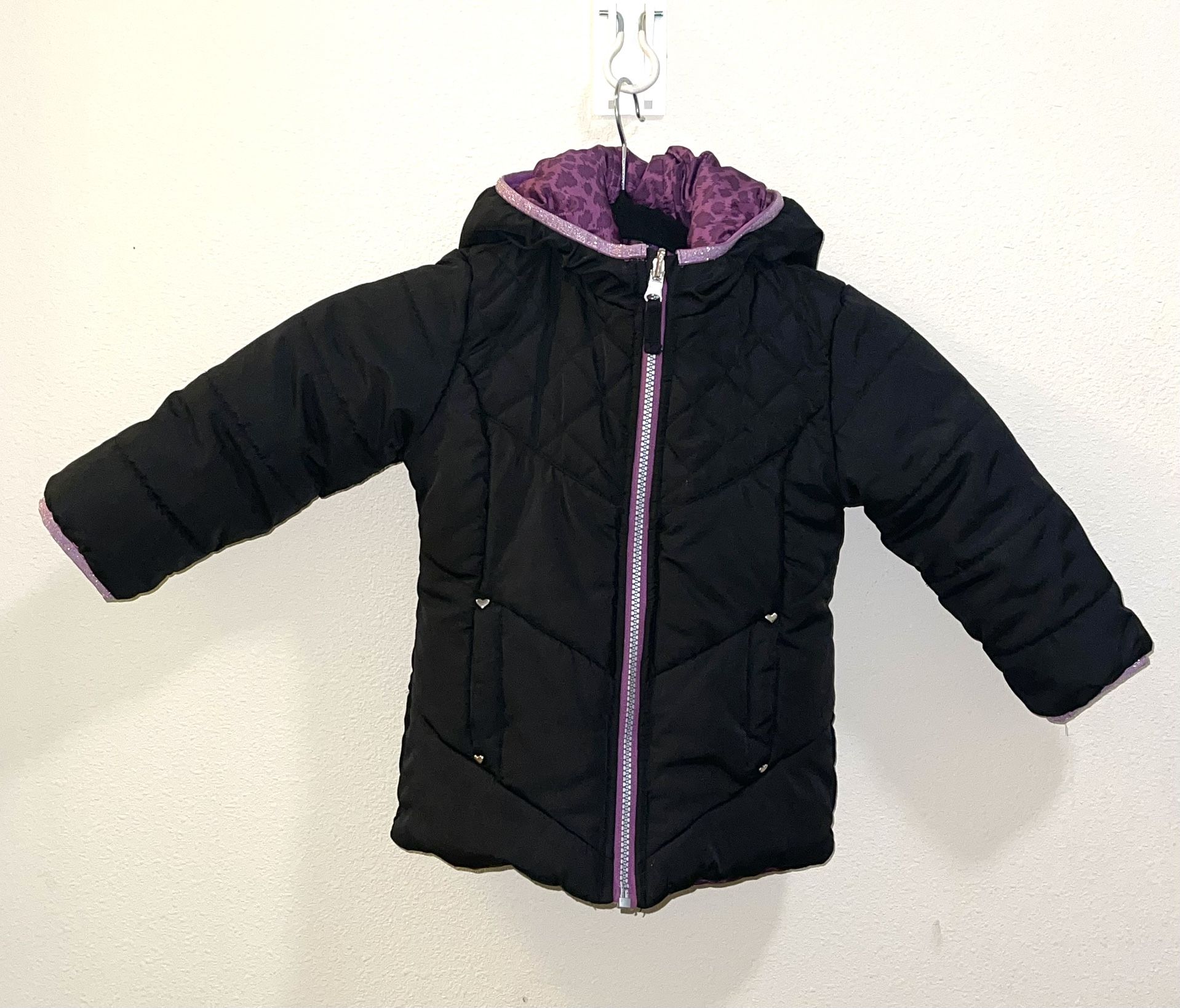 Reversible Black and Purple Cheetah Quilted Jacket with Purple Accents