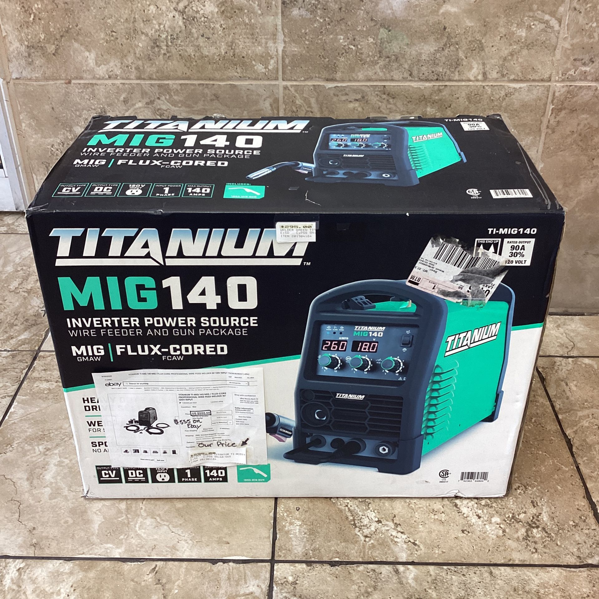 Titanium MIG 140: Inverter Power Source Wire Feeder And Gun Welder / New In Box