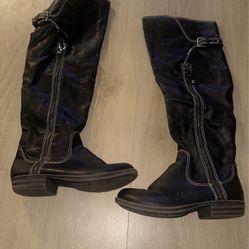 Black Leather Boots, Size 9