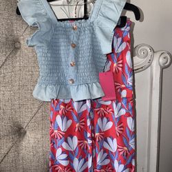 Vince Camuto matching set Floral Wide-Leg Pants spring summer outfit 4T NEW