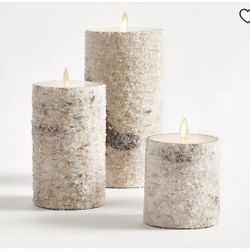 Pottery Barn Flame less Candles Set Of 3