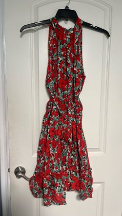Short Sleeve Flowered Medium Dress
