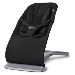 NEW Ergobaby Evolve 3-in-1 Bouncer, Adjustable Multi Position Baby Bouncer Seat, Fits Newborn to Toddler, Onyx Black New, Open Box