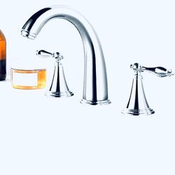 Aquaterior 3 Hole Bathroom Faucet Widespread for Undermount Sink - CHROME
