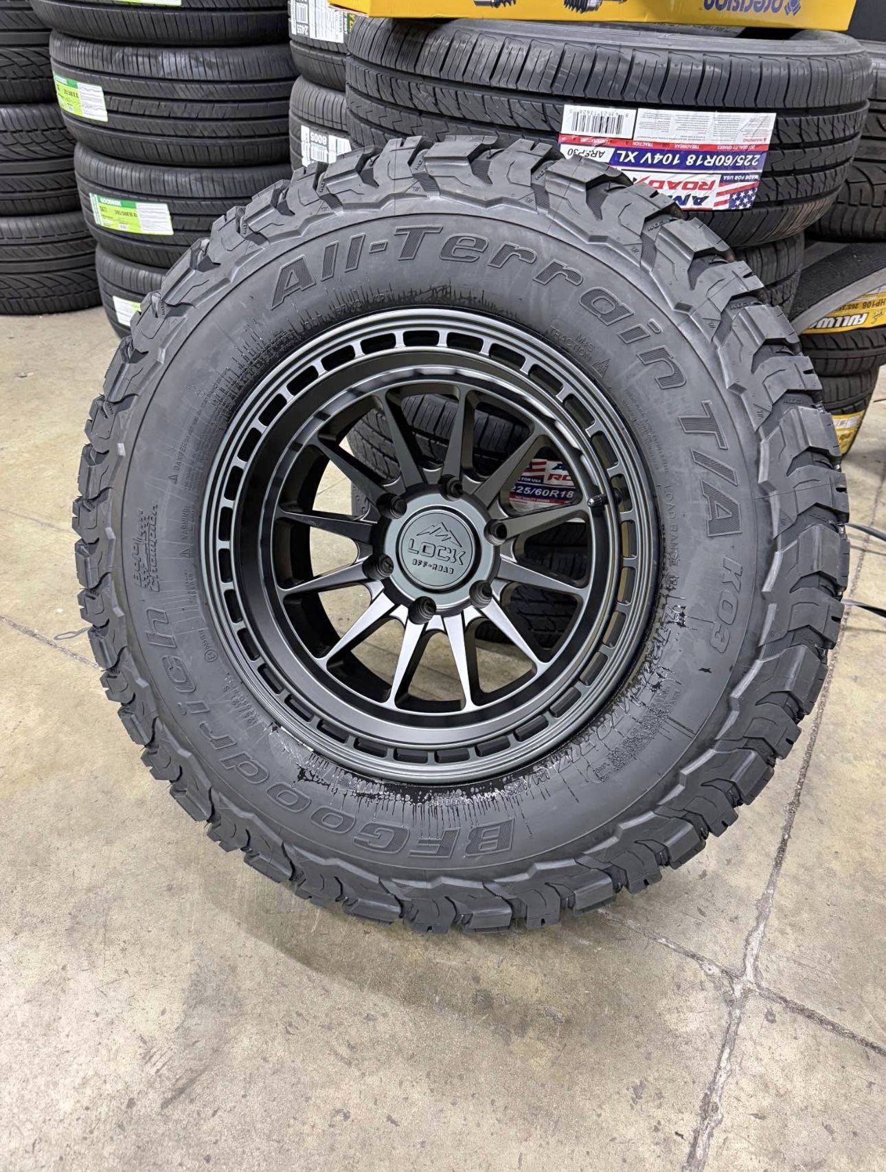 Lock Off-Road Baja Matte Black 17" Wheels 275/70R17 BFGoodrich All Terrain TA ko3 Tires Package Deal