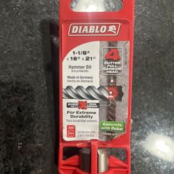 Diablo 1-1/8” x 16” x 21” Hammer Bit Carbide Tipped Rebar Demon SDS MAX 4-Cutter