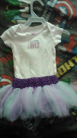 6 months handmade tulie onesie dress