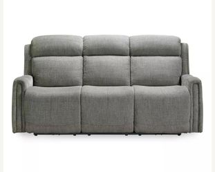 Gray fabric Broyhill Mason power reclining sofa