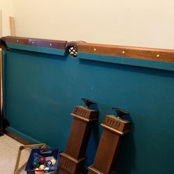 High-end Pool Table (handcrafted wood and leather)