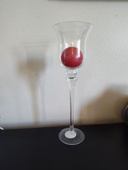 New Clear Glass Candle Holder With Candle