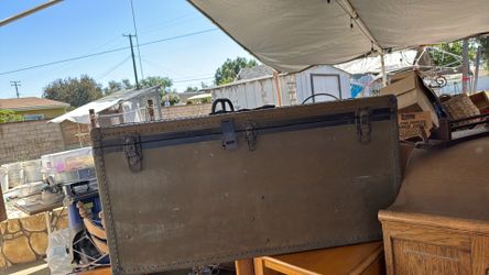 Vintage military steamer trunk