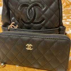 wallet and backpack