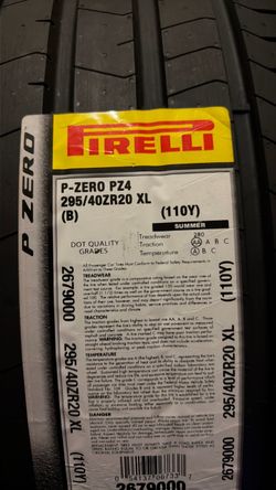 New pirelli pzero pz4 295/40/zr20