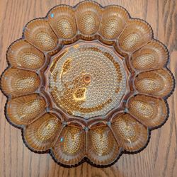 Amber Glass Egg Tray