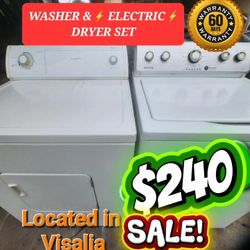 Washer &⚡ Electric ⚡ Dryer Set. NEW HEATING ELEMENT!