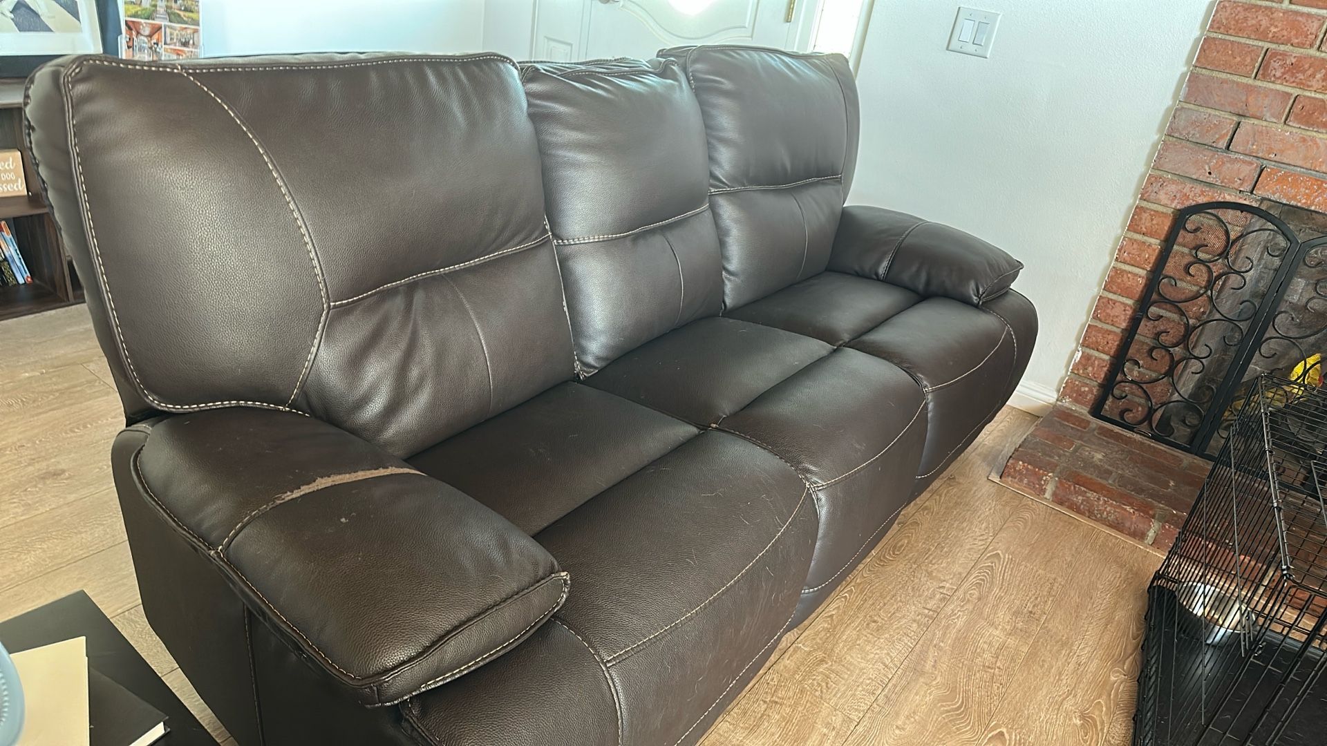 Brown Loveseat And Couch Pair (Power Reclining)