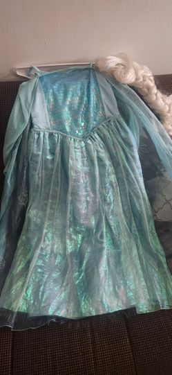 Frozen Elsa costume dress and wig size 7/8