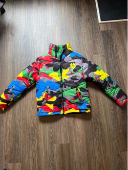Colorful Camo Puffer Jacket