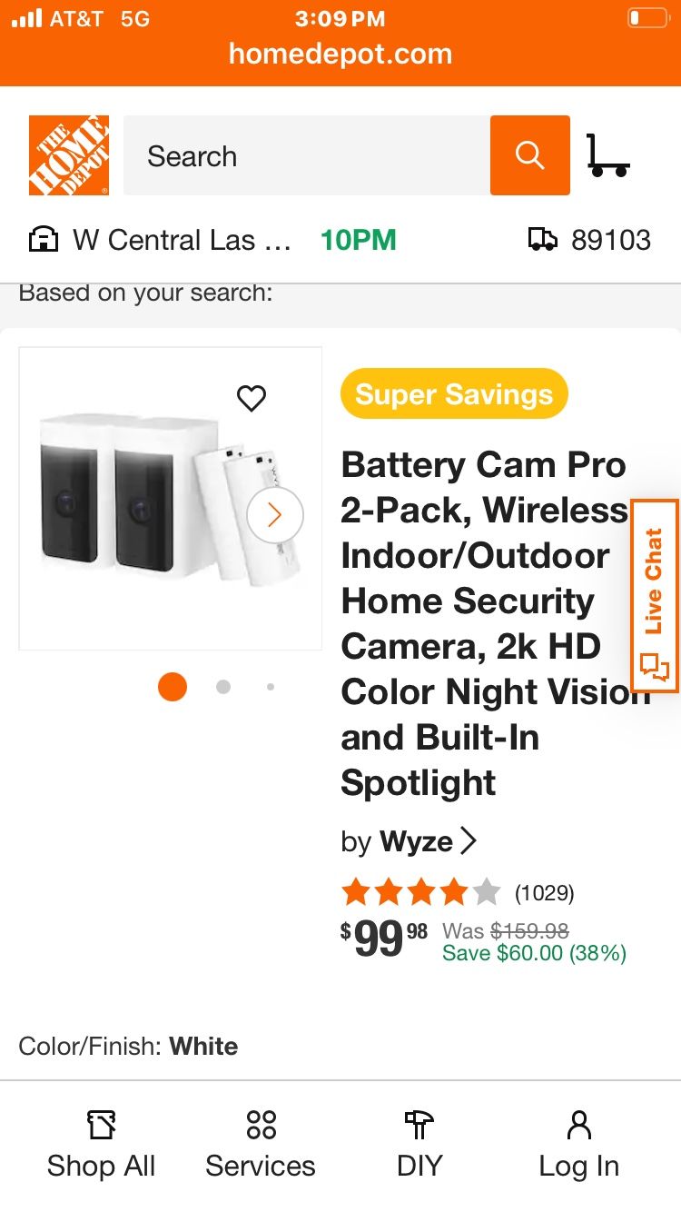 Battery Cam Pro 2 Pack Wireless Indoor / Outdoor Security Camera