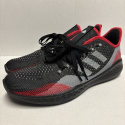 Adidas Fluidflow 2.0 Shoes Men’s Size 12 Black/Gray/Red Sneakers
