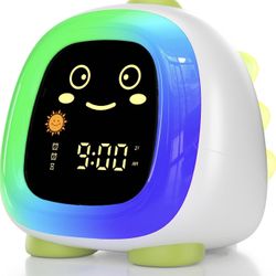 Alarm Clock for Kids, Kids Alarm Clock Ok to Wake Cute Night Light for Bedroom, Toddlers Sleep Training, Dinosaur Gift for Boys Girls Children 