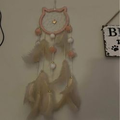 Pink Cat Dreamcatcher 