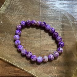 Purple Swirl Stone Bracelet