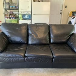 Black Leather Couch & Love Seat Set