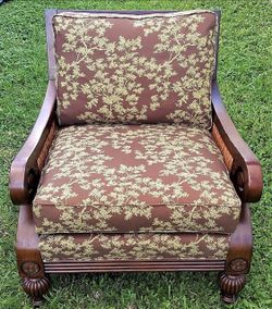 FAIRFIELD Chair Co NC Armchair Wood Wicker Woven Abaca Chinoiserie Palm Beach