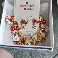 Handmade Earrings With Bracelet 