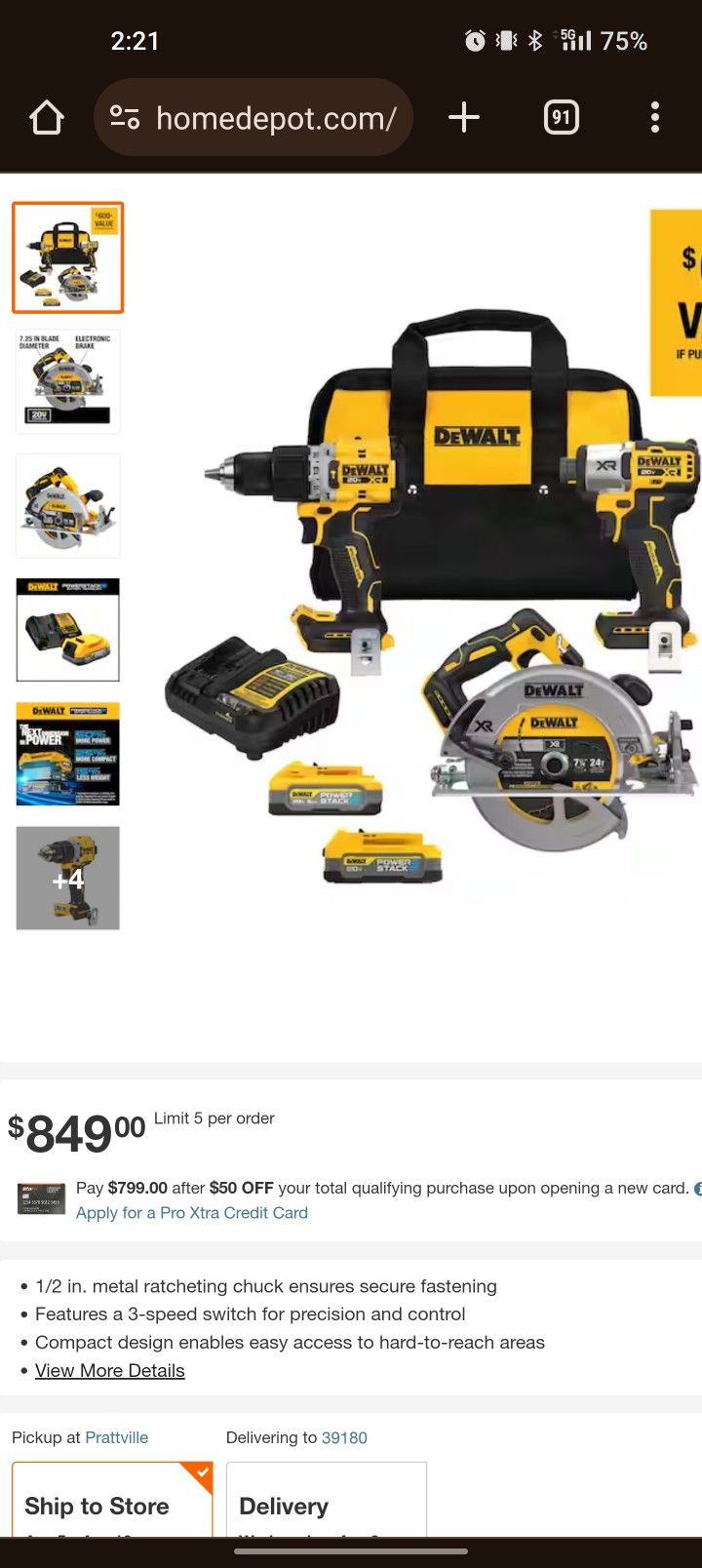 DeWalt Tool Combo With Batteries