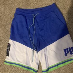 Puma Speed Sport Mesh Shorts – Men’s Small Blue White Green Basketball Style