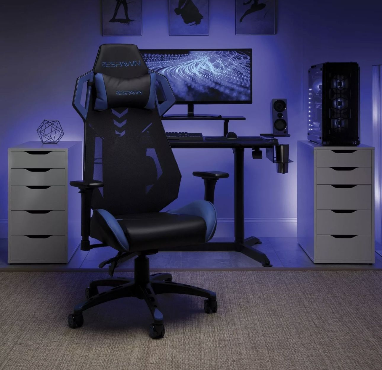 Rare Blue Respawn Racing Style Gaming Chair