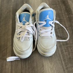 Light Blue With Grey Jordans 4Y
