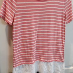 TOP PINK STRIPED - LOFT - S
