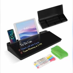 LED Message Board Desk Organizer w/ Phone & Tablet Holder