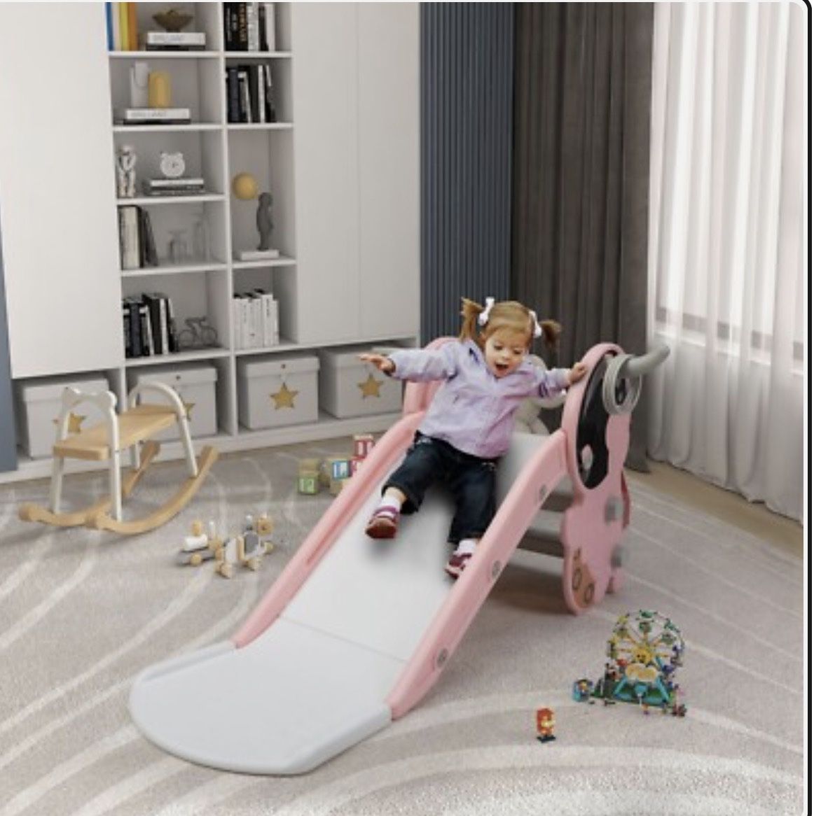 4 in 1 Kids Slide Climber Playset,Freestanding Indoor Outdoor Toddler Playground