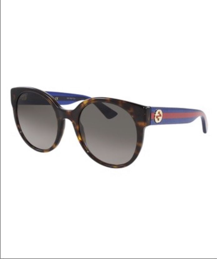 Brown Tortoise & Gray Gradient Round Sunglasses - Women