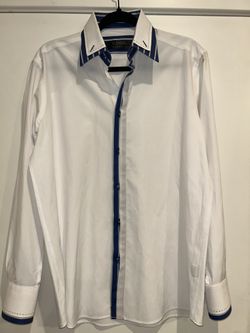 Coogi Button Down Size - M White/Blue Lined
