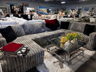 Fluffy sectional sofa! $1999 🚨📦 Easy Financing!