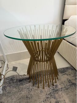 Side gold brass table