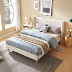 Brand new Queen size bed frame with a brand new mattress included - same day delivery available - Hablo espanol