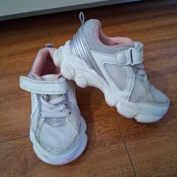 Carter's white and pink toddler athletic sneakers Size 8