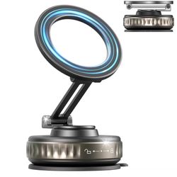 Universal Magnetic Car Phone Holder - Strong Vacuum Suction Cup Mount for All Smartphones & Vehicles | Foldable Design Works on Dashboard, Gym & Bathr