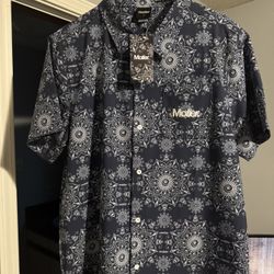 Brand New Vintage Motier Paisley Button Down (Navy) Shirt Medium 