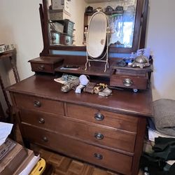 Vintage Dresser With Attached Mirror