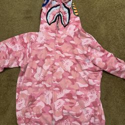 pink bape hoodie 