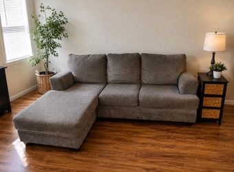Gray couch with chaise